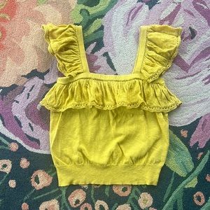 SOLD OUT LINEN BLEND RUFFLE TANK - FUN, UNIQUE, AIRY, PERFECT FOR SUMMER